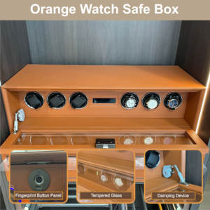 Scatola per orologi Premium in pelle e vetro temperato con blocco biometrico per impronte digitali e Touch Screen digitale - Product Image 3
