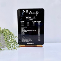 Double menu en acrylique arqué personnalisé Panneau de bar moderne pour mariage Panneau de boisson en acrylique