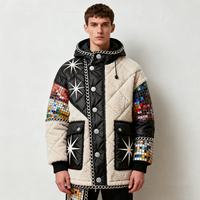 Veste d'hiver matelassée décontractée pour homme sur mesure OEM, épaisse, chaude, à capuche, grande taille, fermeture éclair, vêtements d'extérieur en laine