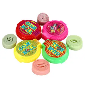 halal custom big size fruit crazy roll tape brand chewing bubble gum roll manufacturer