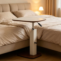 Bureau d'ordinateur portable réglable en hauteur, table d'appoint relevable pour chambre à coucher et usage domestique