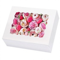 48 boîtes à pâtisserie en carton, 3 styles avec fenêtre, 8x6x2.5 pouces, jetables, qualité alimentaire |   Boîtes à biscuits et desserts fabriquées en Chine pour