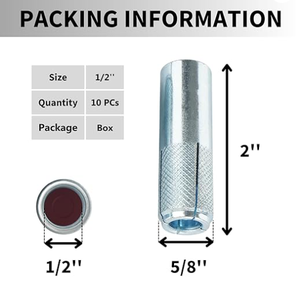 Haute performance ISO 9001 certifié Drop-In boulons d'ancrage galvanisé mur & Wedge ancres boîte d'emballage <span class=keywords><strong>prix</strong></span> d'usine concurrentiel - Product Image 5