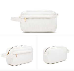 Bolsa <span class=keywords><strong>de</strong></span> <span class=keywords><strong>Maquillaje</strong></span> <span class=keywords><strong>de</strong></span> Pana <span class=keywords><strong>de</strong></span> Gran Capacidad, Estuche Portátil <span class=keywords><strong>de</strong></span> Viaje para Cosméticos, Neceser Sencillo y Moderno con Cremallera para Almacenamiento <span class=keywords><strong>de</strong></span> Lápiz Labial, Venta al por Mayor - Product Image 1