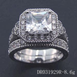 Anillos de Boda de Plata de Ley 925 con Circonita Blanca para Mujer, Conjunto de Anillos de Plata 925 - Product Image 3