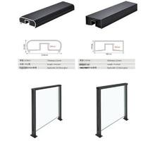 Système de main courante minimaliste sans cadre en alliage d'aluminium avec fixation par clipser le verre, pour terrasses intérieures et extérieures