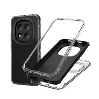 Coque rigide 3-en-1 QY Heavy Duty transparente en TPU + acrylique antichoc de luxe avec estampage à chaud pour Redmi Note 15 Pro 5G/Plus 360