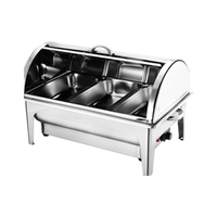Airuisi Edelstahl 9L Rechteck Roll Top Gold Chafing Dish Hotel Restaurant Buffet Set Wärme-und Halte ausrüstung