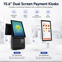 Kiosco de Pago de Pantalla Dual de 15.6 Pulgadas con Impresora, Escáner de Código de Barras y Rotación de 90 Grados para Proyectos de Punto de Venta