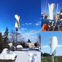Éolienne à Axe Vertical de 1kW 2kW 3kW 5kW, Générateur Hybride Solaire et Éolien pour Système de Production d'Énergie Grille Connectée à Usage Domestique