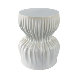 Sculpted Decorative Outdoor Side Table <b>Stool</b> Modern Indoor <b>Garden</b> Plant Stand Accent <b>for</b> Home Decor Styling - Product Image 2