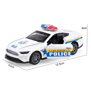 Banchetti <span class=keywords><strong>auto</strong></span> della polizia in lega 1:32 <span class=keywords><strong>auto</strong></span> Pull Back per bambini <span class=keywords><strong>con</strong></span> porte apribili in bianco e nero disponibili - Product Image 6