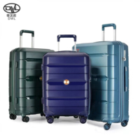 Ensemble de bagages à roulettes DWL Donguan Factory noir/violet/bleu PP durable valise de voyage légère à l'aéroport avec serrure Tsa