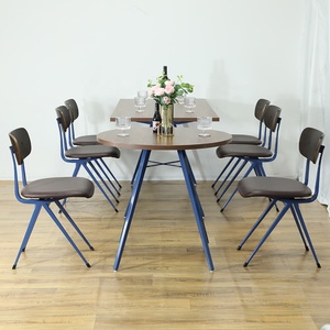 Atacado Metal Iron OEM e ODM Modern Dining <span class=keywords><strong>Table</strong></span> Set Restaurant <span class=keywords><strong>Table</strong></span> e Cadeiras Restaurant Furniture - Product Image 3