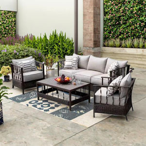 Ensemble de meubles de <span class=keywords><strong>patio</strong></span> modernes en rotin <span class=keywords><strong>4</strong></span> pièces pour salon, cour d'hôtel ou entrée, fabricant de bas prix - Product Image 1