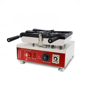 Máquina comercial de tortas de peixe Waffles para assar lanches e fazer bolos, mini máquina de waffles de peixe Taiyaki
