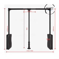 Barre de suspension rétractable en aluminium pour vêtements, type escamotable, pour dressing et armoire
