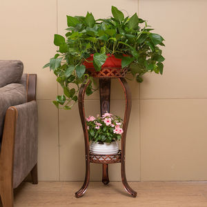 Soporte de flores de estilo europeo de doble nivel para plantas de interior, para sala de estar, balcón, plantas en maceta - Product Image 4