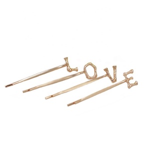 Yiwu gran oferta personalizada OEM 26 A a <span class=keywords><strong>Z</strong></span> DIY pasadores horquilla accesorios para el cabello horquillas alfabeto sola letra pinza para el cabello con palabras - Product Image 2