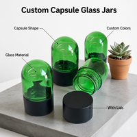 Bocaux en verre hermétiques transparents de 2oz/3oz/4oz avec couvercle en plastique, anti-enfants, pour fleurs séchées et herbes – Emballage personnalisé pour dispensaires (Wizard Trees)