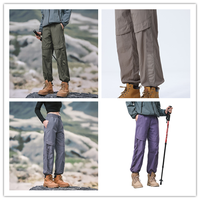 Pantalon de randonnée extérieur PF50+ anti-UV à séchage rapide, taille haute, avec cordon élastique à la cheville, multi-poches, en fibre de polyester, fermeture éclair