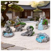 Kits aquatiques miniatures pour enfants, comprenant : Fontaine, Pont en pierre, Résine, Jardin féerique, Étang, Cascade, Grue de montagne, Rocaille, Pavillon, Lanterne