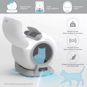 Bac à litière automatique autonettoyant pour chat avec contrôle des odeurs, design écologique, grande capacité, contrôle par application pour plusieurs chats - Product Image 5
