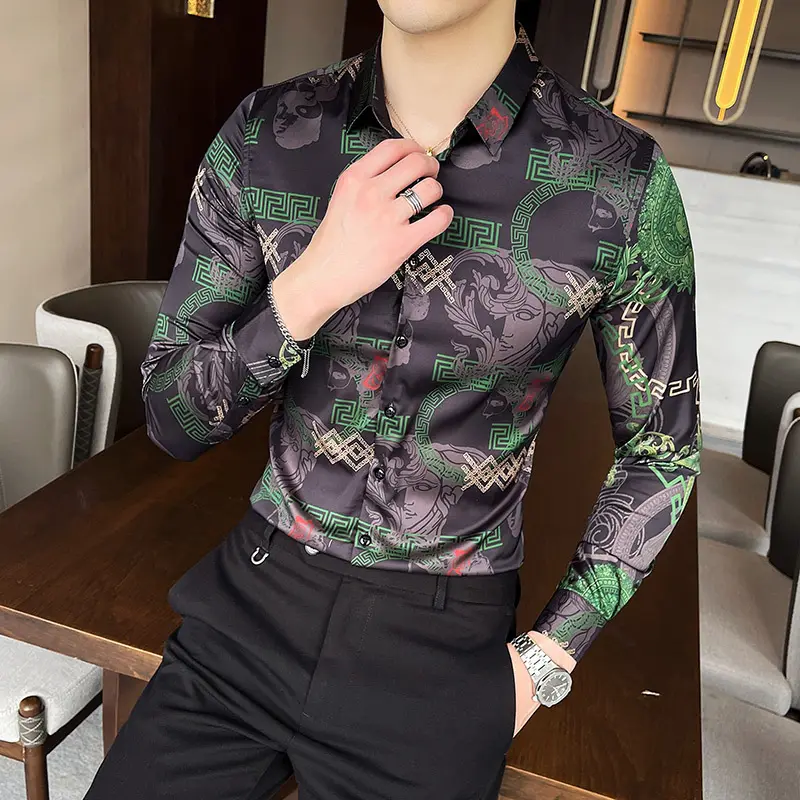 उच्च-गुणवत्ता फैशन रेशम शर्ट कस्टम नवीनतम शर्ट ब्रांड डिजाइन पोशाक शर्ट के लिए पुरुषों