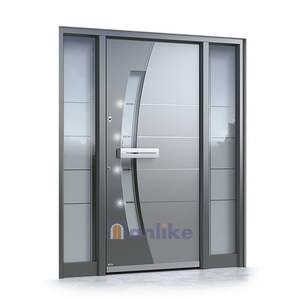 Anlike Contemporáneo Aluminio Negro Blanco Nueva Puerta Exterior de Seguridad de acero <span class=keywords><strong>roto</strong></span> térmico único para casas - Product Image 4