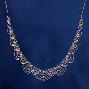 Collana in rame placcato oro 18 carati con motivo a onde e pizzo, catena <span class=keywords><strong>italiana</strong></span> regolabile, accessorio alla moda per la clavicola da donna - Product Image 6