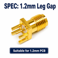 Fabrika Tedariki 50 Ohm 1.2mm Pin Aralığı SMA Dişi Jak Tam Pirinç PCB Panel Kenar Montajlı Fiş RF Koaksiyel Konnektörler