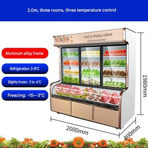 <span class=keywords><strong>Vitrine</strong></span> Réfrigérée Commerciale Grande Capacité à Refroidissement Direct, Réfrigérateur Trois Zones pour Malatang et Restaurants de Restauration Rapide - Product Image 6