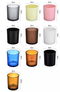 Pot à <span class=keywords><strong>bougie</strong></span> de soja mat vide personnalisé de luxe Pot en métal en verre dépoli Couvercle en bois de bambou Couvercle en métal Couverture de luxe pour la cire - Product Image 4