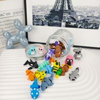 Mini colección de animales pequeños impresos en 3D para Amazon Adornos multicolores populares Animales tipo juguete