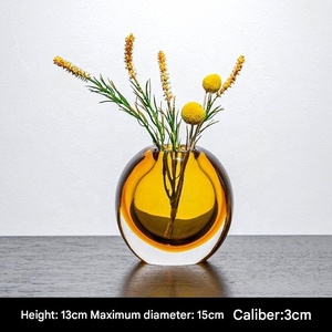 Jarrón de cristal sencillo y moderno, adornos para arreglos florales, sala de estar, porche, mesa de comedor, luz de Hotel, decoraciones artesanales de lujo - Product Image 3