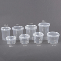 Bol d'emballage à emporter en plastique jetable de 16/24/32oz avec LOGO personnalisé boîte à lunch tasse à soupe ronde en plastique
