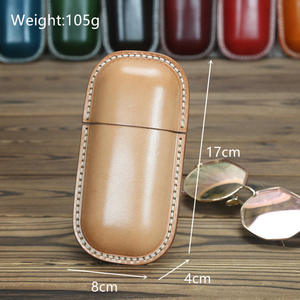 Étui à lunettes rétro fait main en cuir tanné végétal, boîte créative portable en cuir de vache véritable, pochette pour lunettes - Product Image 2