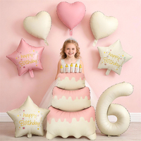 Einzeln Verpackte Dicke Langlebige Stehende Kuchen-Geburtstags-Folienballons Set für Kleinkinder-Geburtstagsfeier