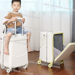 <span class=keywords><strong>Valise</strong></span> en aluminium pour enfants, nouvelle <span class=keywords><strong>valise</strong></span> de voyage pour bébé avec roulettes pivotantes et garde-corps pour l'embarquement et la promenade, porte-gobelet - Product Image 6