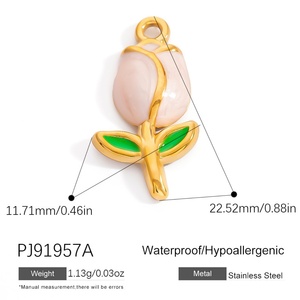 Pendentifs et breloques de mode pour femmes en acier inoxydable plaqué or 18 carats, faits à la main, accessoires de pendentif à conservation de couleur - Product Image 6
