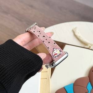 Correa de Cuero Elástica de Terciopelo con Diseño de Lunares en Forma de Corazón para Reloj IWatch 11.ª Generación 10/9876 Ultra, Estilo Otoño-Invierno - Product Image 1