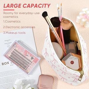 Pochette <span class=keywords><strong>de</strong></span> maquillage OEM mignonne avec fermeture éclair, trousse <span class=keywords><strong>de</strong></span> toilette <span class=keywords><strong>de</strong></span> voyage, petit rangement pour pinceaux et accessoires <span class=keywords><strong>de</strong></span> beauté, vente en gros - Product Image 5