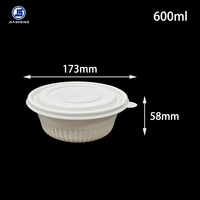 Conteneur alimentaire en PLA avec couvercle, écologique, compostable, boîte à emporter, emballage jetable pour la préparation des repas