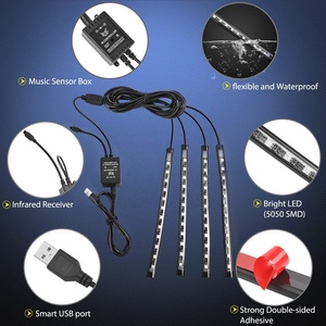 Bộ Đèn LED Nội Thất Nhiều Màu RGB Lãng Mạn Chân Xe Hơi Bán Chạy Nhất Đèn Tạo Không Khí Cho Xe Hơi Dải Đèn Nội Thất - Product Image 5