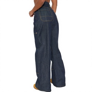 Trendy Elegant Two Piece Cropped Button <b>Fly</b> <b>Jacket</b> Pants Set Casual Unisex Denim Tracksuit Breathable Eco-Friendly Autumn - Product Image 2