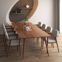 Grand bureau nordique table de conférence en bois massif longue bande table de bureau et chaise combinaison longue bande table simple