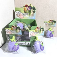 Nouveau style créatif Stylo gel en peluche à presser Aubergine, Pendentif tendance, Haut de gamme, Compagnon de bureau en plastique rose, Figurine de dessin animé neutre
