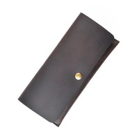 AL996 Dompet Vintage Kulit Asli Panjang Unisex Tahan Air Anti RFID Multi-Fungsi Tempat Kartu Desainer Mewah