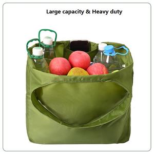 Bolsa de asas de poliéster ligera con estampado personalizado, bolsas de compras promocionales reutilizables plegables - Product Image 3