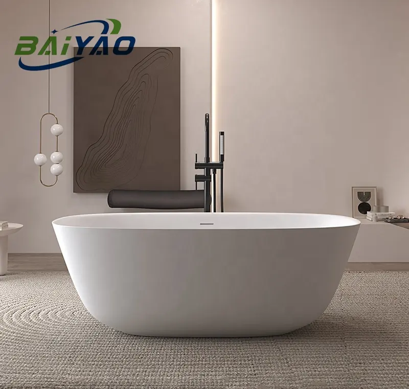 Bañera moderna, piedra artificial, superficie sólida, baño independiente, aguas termales, bañeras de Spa para 1 persona, Baño